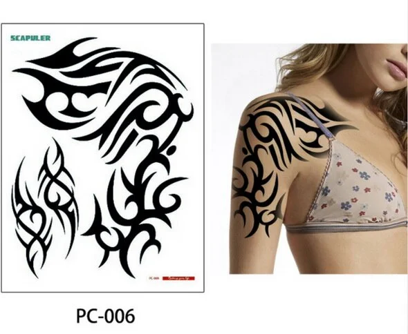 Large size temporary tattoo on chest body arm shoulder cool fake tattoos water transfer tattoo for men big 32*24cm tatto sticker