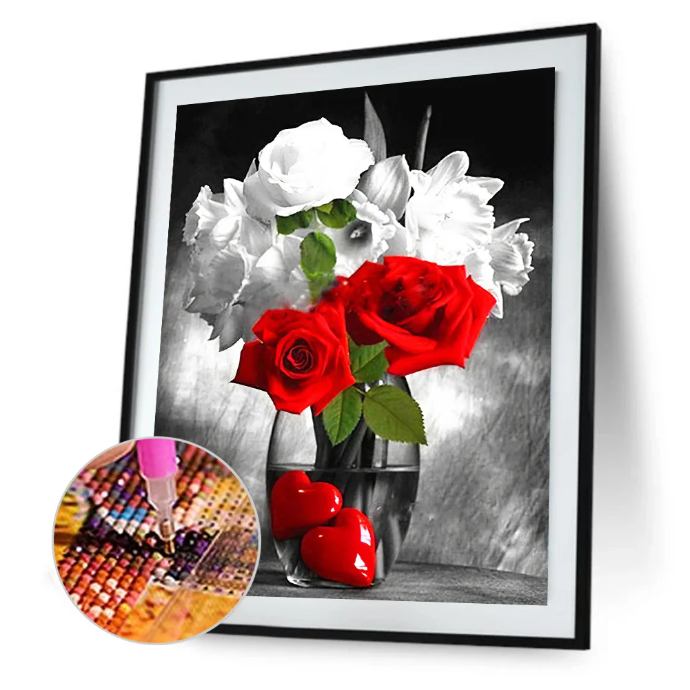 Diamond Painting - Full Round - Valentine Love Rose(30*40cm)-634260.03-Valentine's  Day Decor