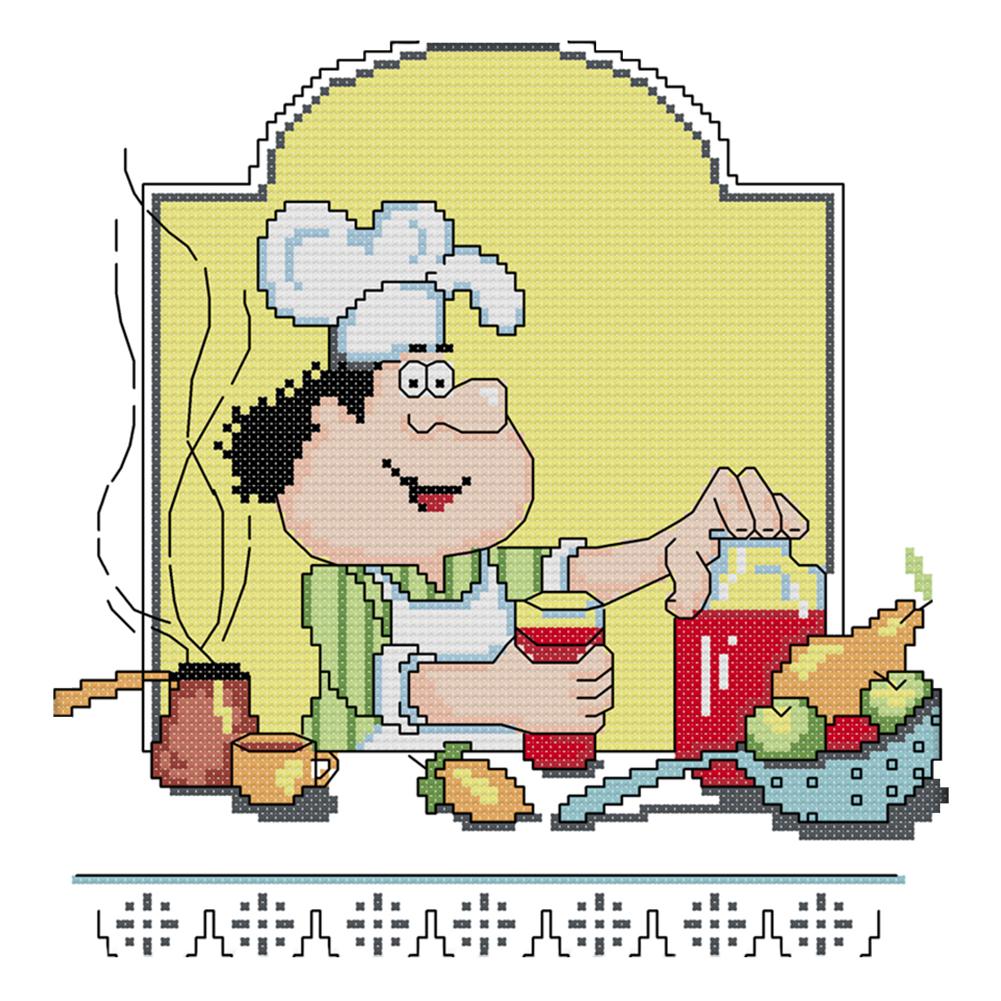 

Chef - 14CT Stamped Cross Stitch - 27*26cm, 501 Original