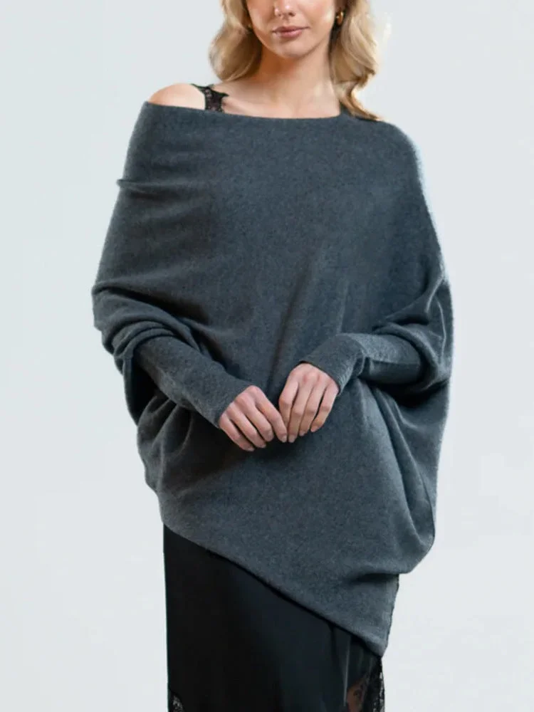 Uveng Color Round Neck Long Sleeve Sweaters