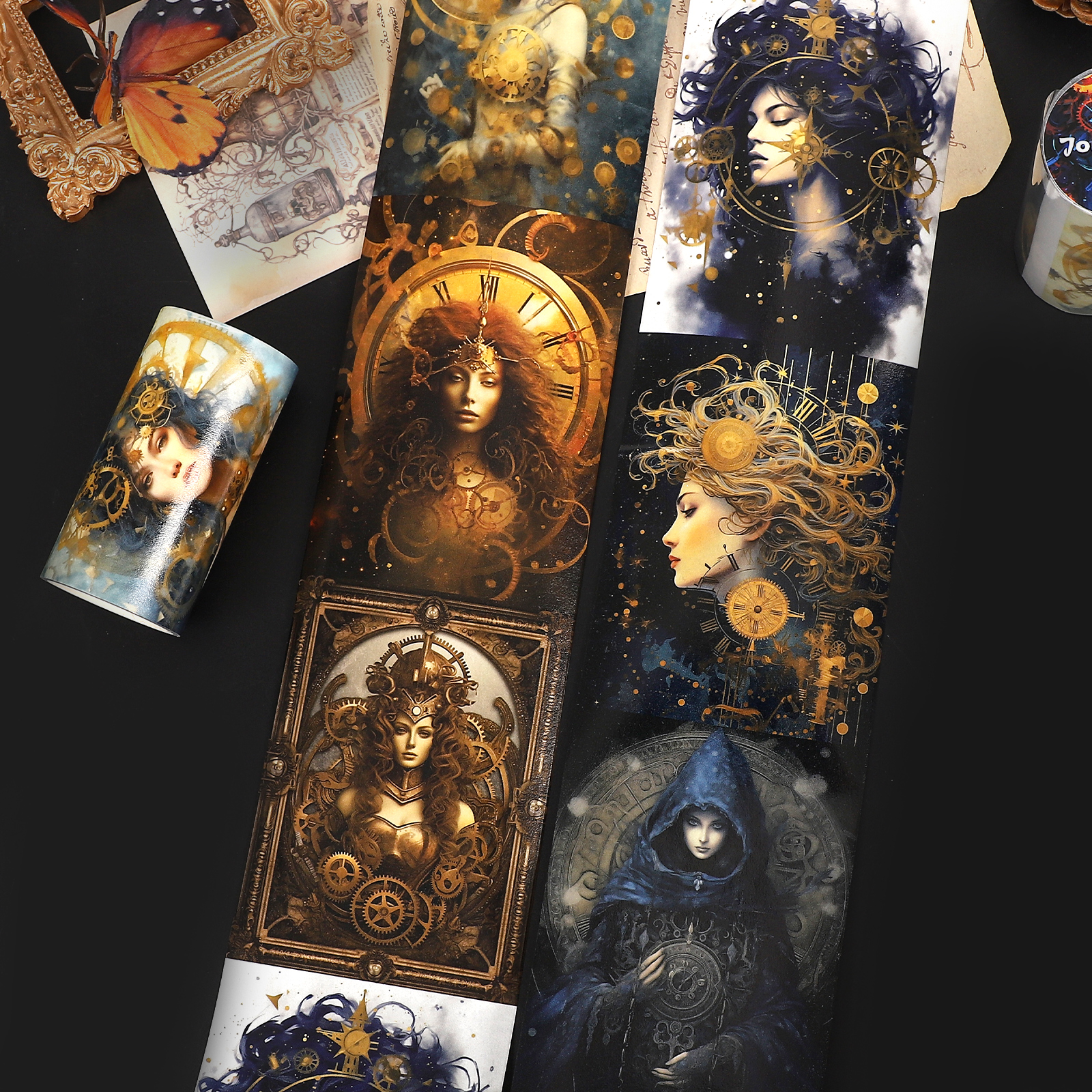 와시 테이프 - 80mm*200cm 빈티지 스팀펑크 여신 캐릭터