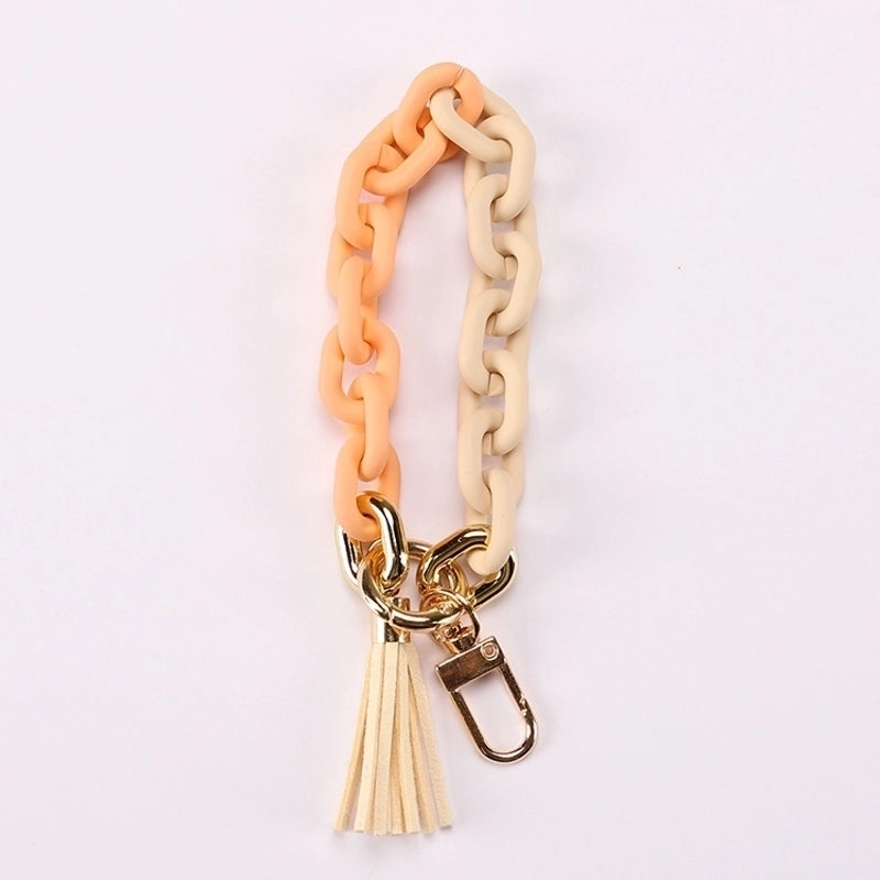 Minimalist Solid Color Arylic Plating Unisex Bag Pendant Keychain