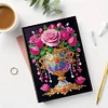 50 Pages DIY Cup Flowers Special Shaped Diamond Painting Notebook