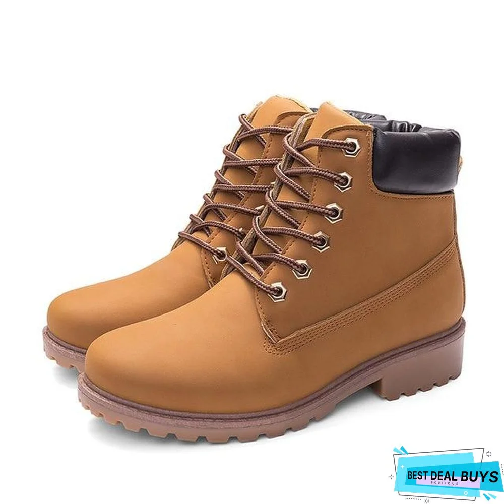 Autumn Early Winter Shoes Women Flat Heel Boots Fashion Keep warm Women's Boots Brand Woman Ankle Botas