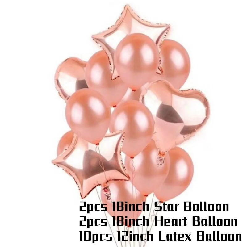 Rose Gold Birthday Party Balloons Set Happy Birthday Party Decoration Adult Foil Balloons Air Ballons Globos Supplies