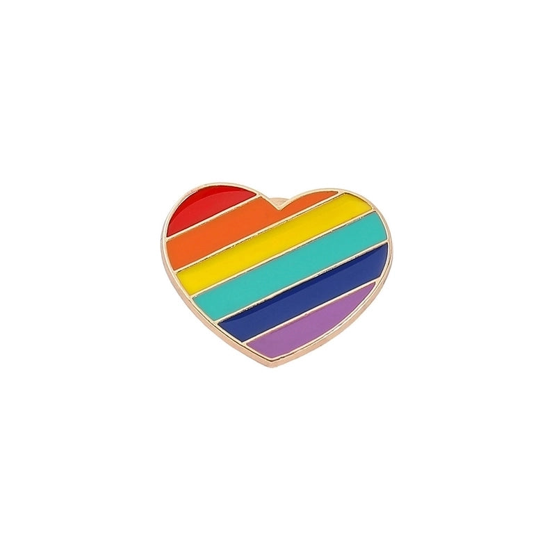 Fashion Pin Rainbow Heart Shape Alloy Plating Unisex Brooches