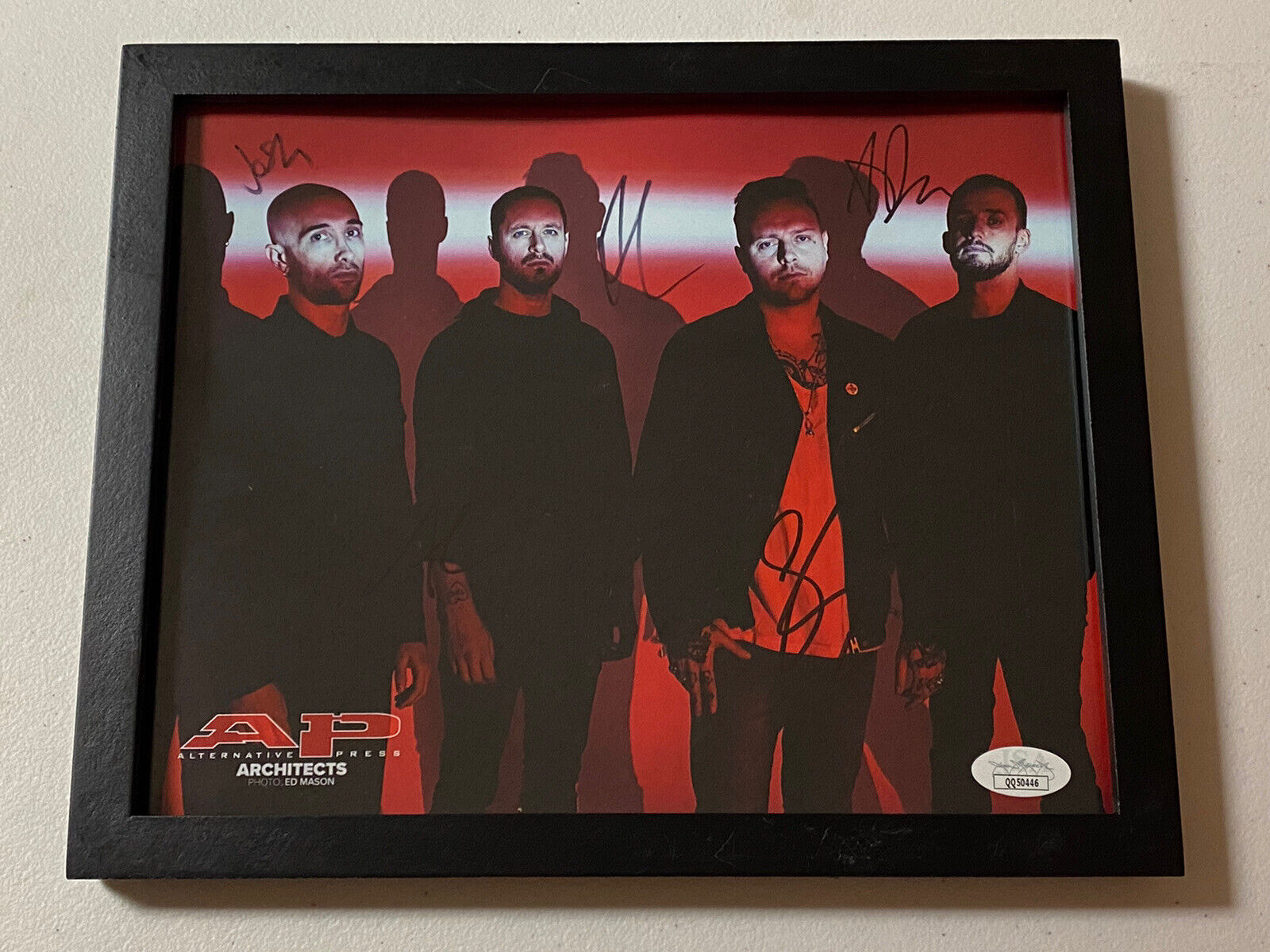 ARCHITECTS BAND AUTOGRAPHED SIGNED FRAMED 8X10 Photo Poster painting JSA COA # QQ50446