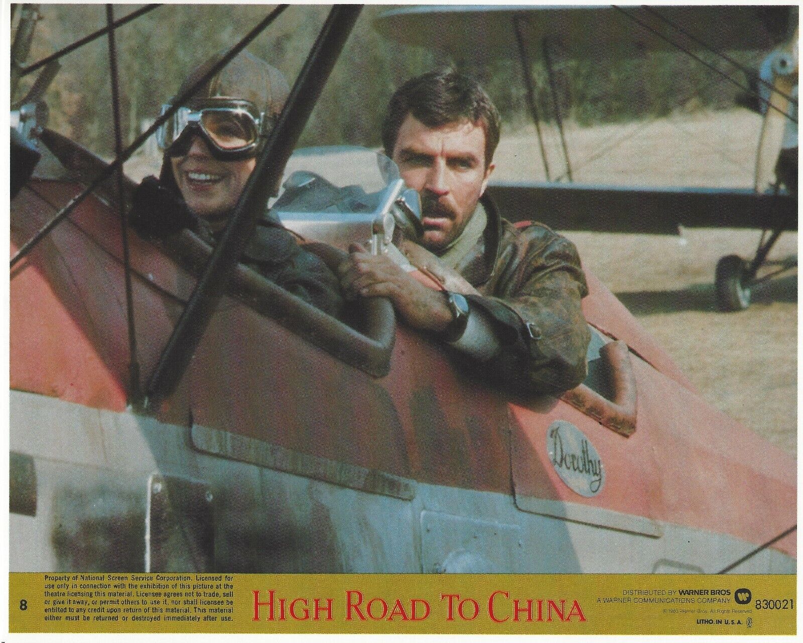 High Road To China Original 8x10 Lobby Card Poster Photo Poster painting 1983 #8 Tom Selleck