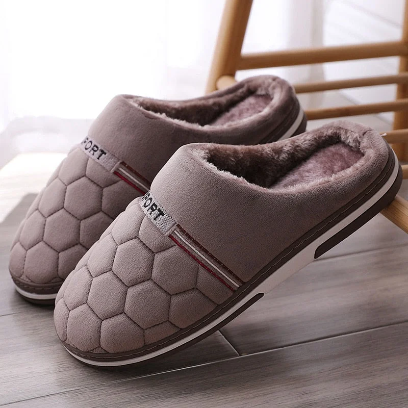 Size 47 48 49 50 Large Size Men's Cotton Slippers for Autumn Winter Extra Large Plus Size Home Warm Thick-soled Indoor Slippers
