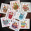 (US Only)12pcs DIY Calendar Diamond Painting Greeting Card for Bedroom Office Desk