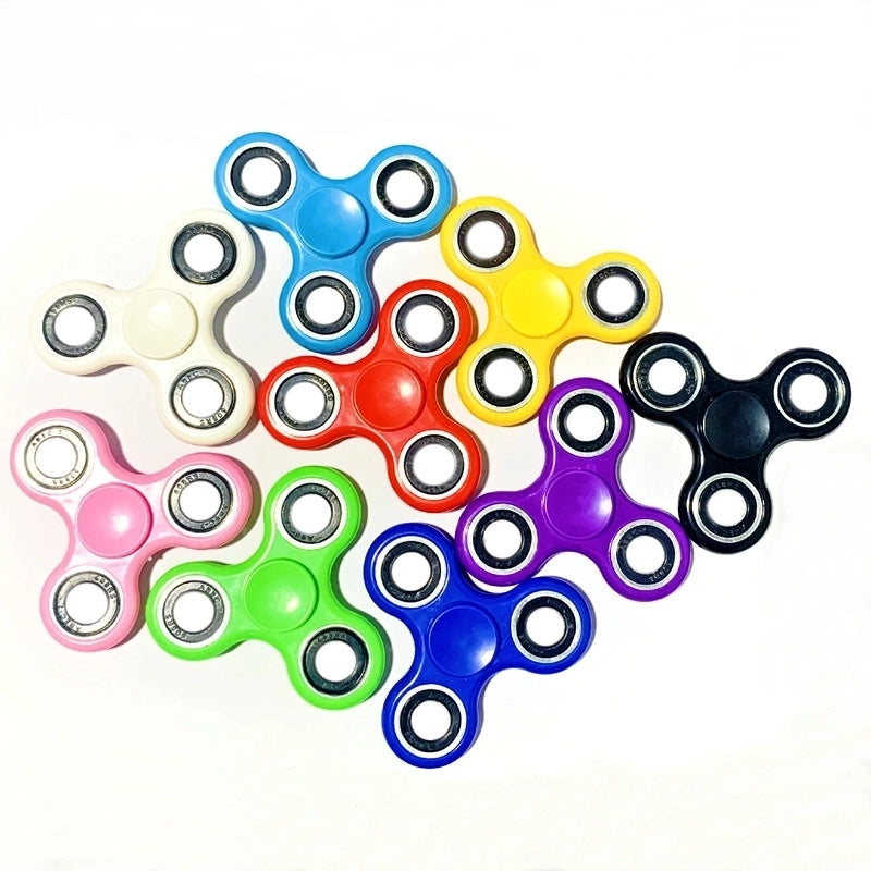 Fashion Solid Color Three-leaf Bracket Fingertip Gyro Toy