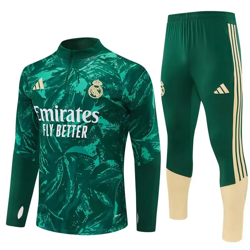 26/27 Real Madrid Half-Pull Training Suit Football Jersey Set