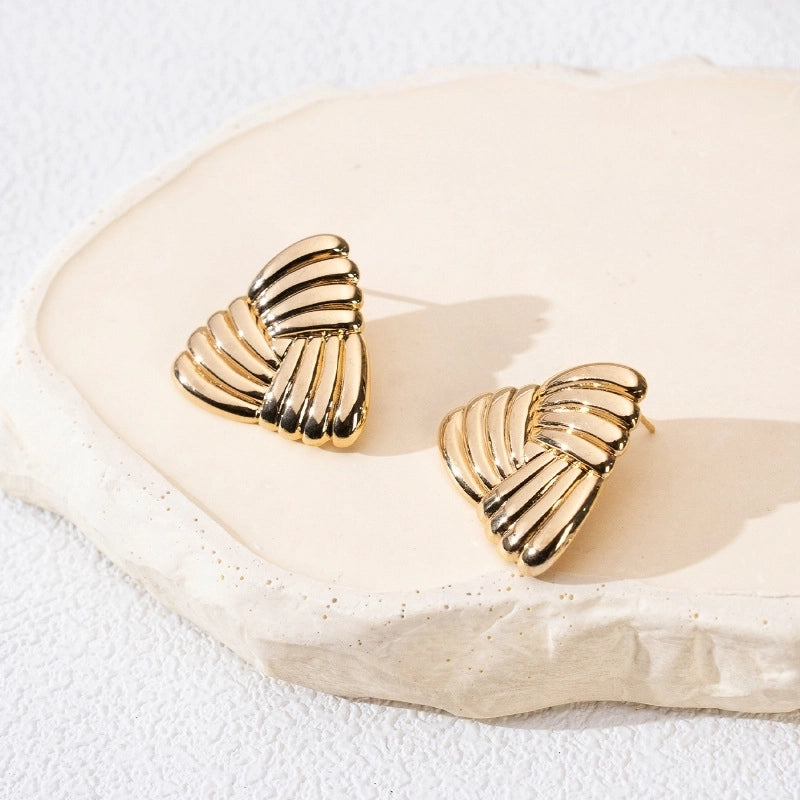 1 Pair Casual Minimalist Triangle Solid Color 304 Stainless Steel Earrings Ear Studs