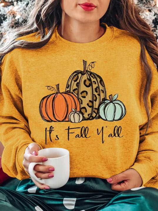 Long Sleeve Crew Neck Its Fall Yall Sweatshirt