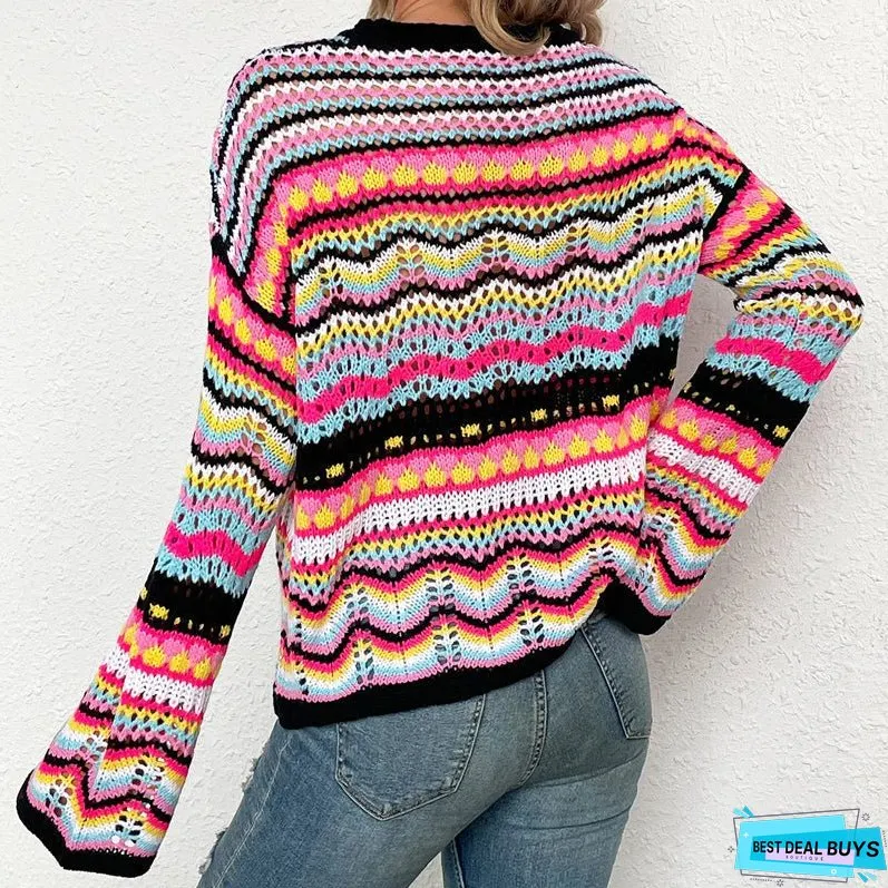 Colourful Striped Knit Sweater