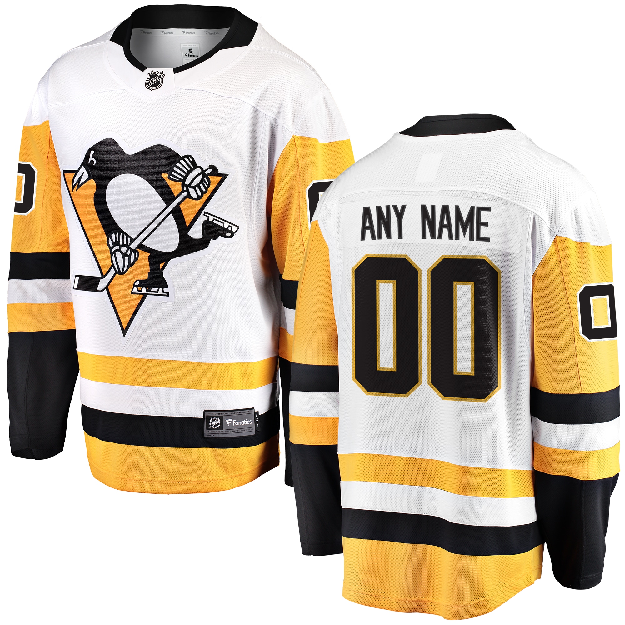 Pittsburgh Penguins Fanatics Away Breakaway Custom Jersey – White mysite