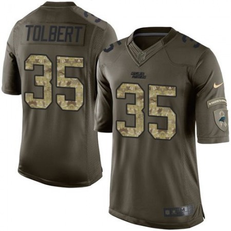 Panthers #35 Mike Tolbert Green Men's Stitched NFL Limited Salute to Service Jersey
