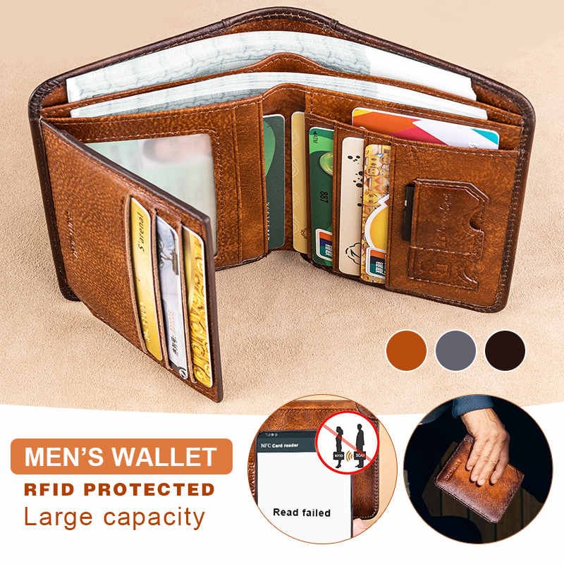 Male Genuine Leather Wallets( RFID PROTECTED )