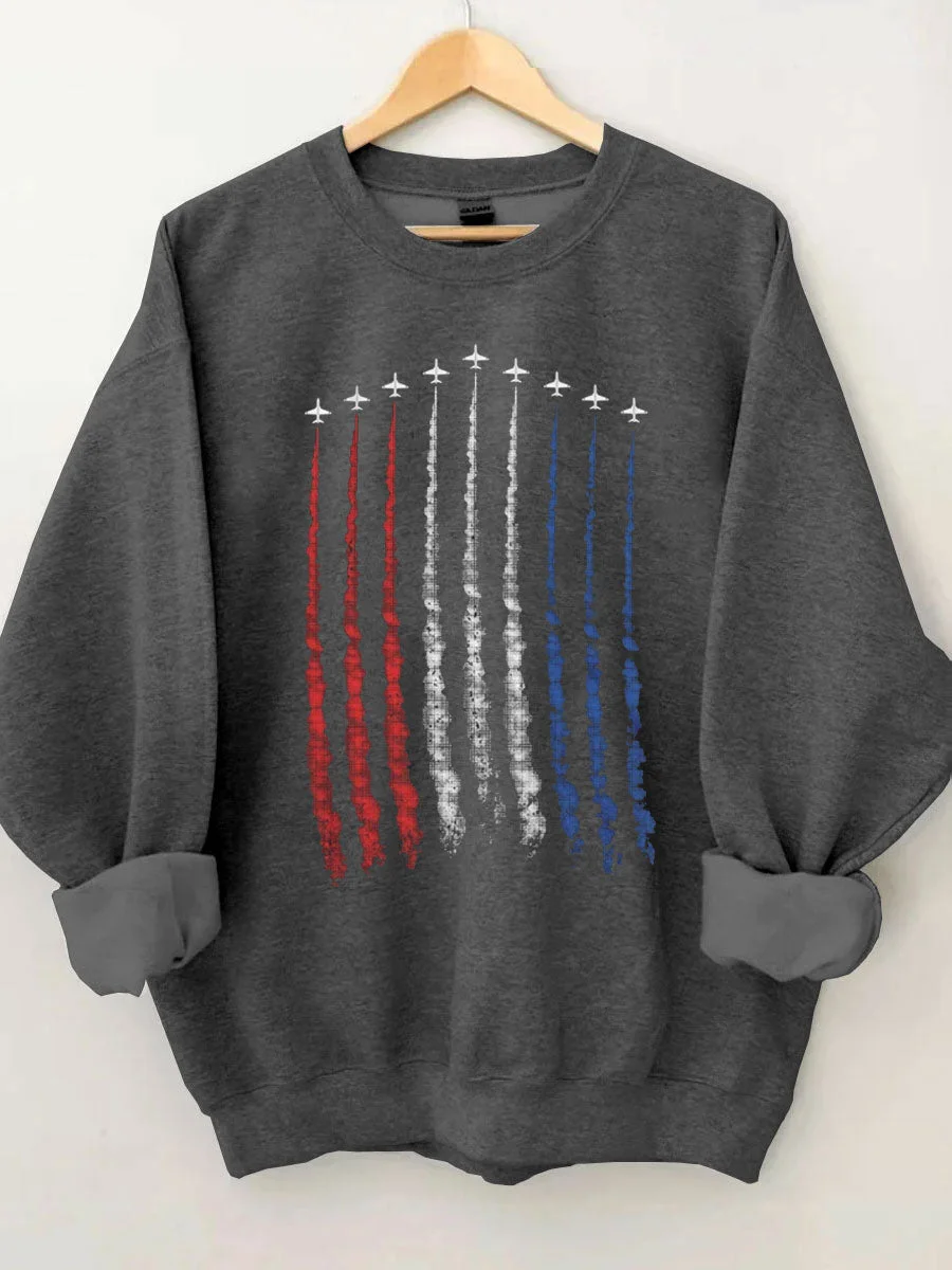 Red White Blue Air Force Flyover Sweatshirt
