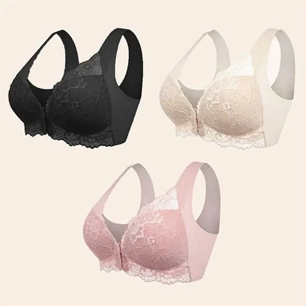 WOOBILLY® FRONT CLOSURE '5D' SHAPING PUSH UP COMFY WIRELESS BEAUTY BACK BRA（BUY 1 GET 2 FREE）(3 PACK)