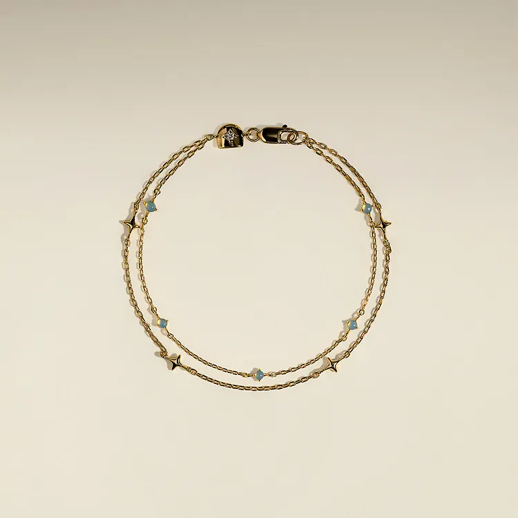 Cosmic Opal Double Bracelet in Gold