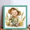 >SALE<Full Embroidery Eco-cotton Thread 18CT Printed Farm Baby Cross Stitch Kit25x25cm