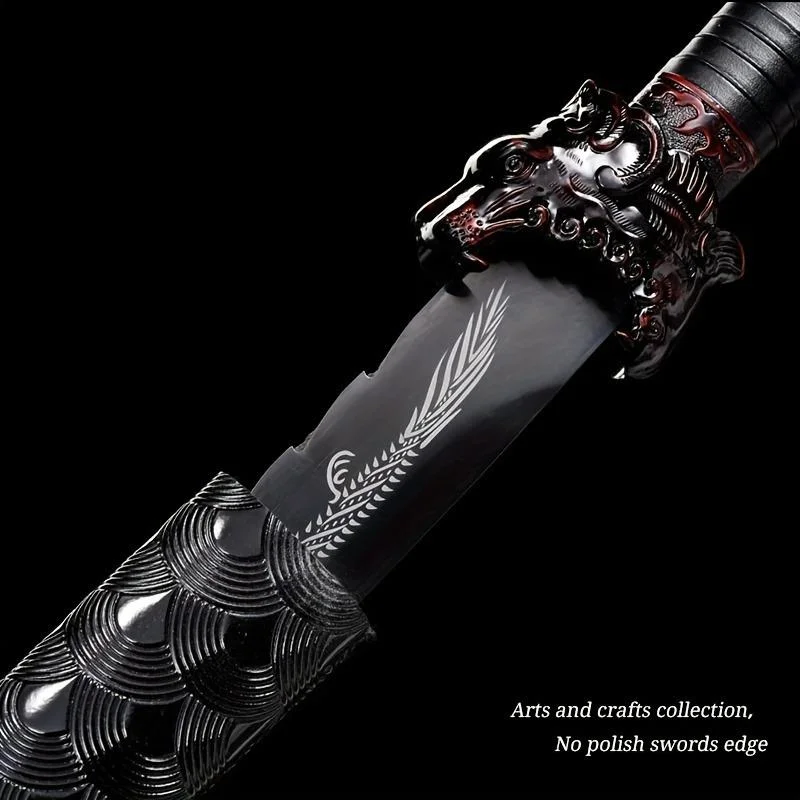 Authentic Samurai Katana Sword with Tiger Head Handle, Real Metal, Art collection