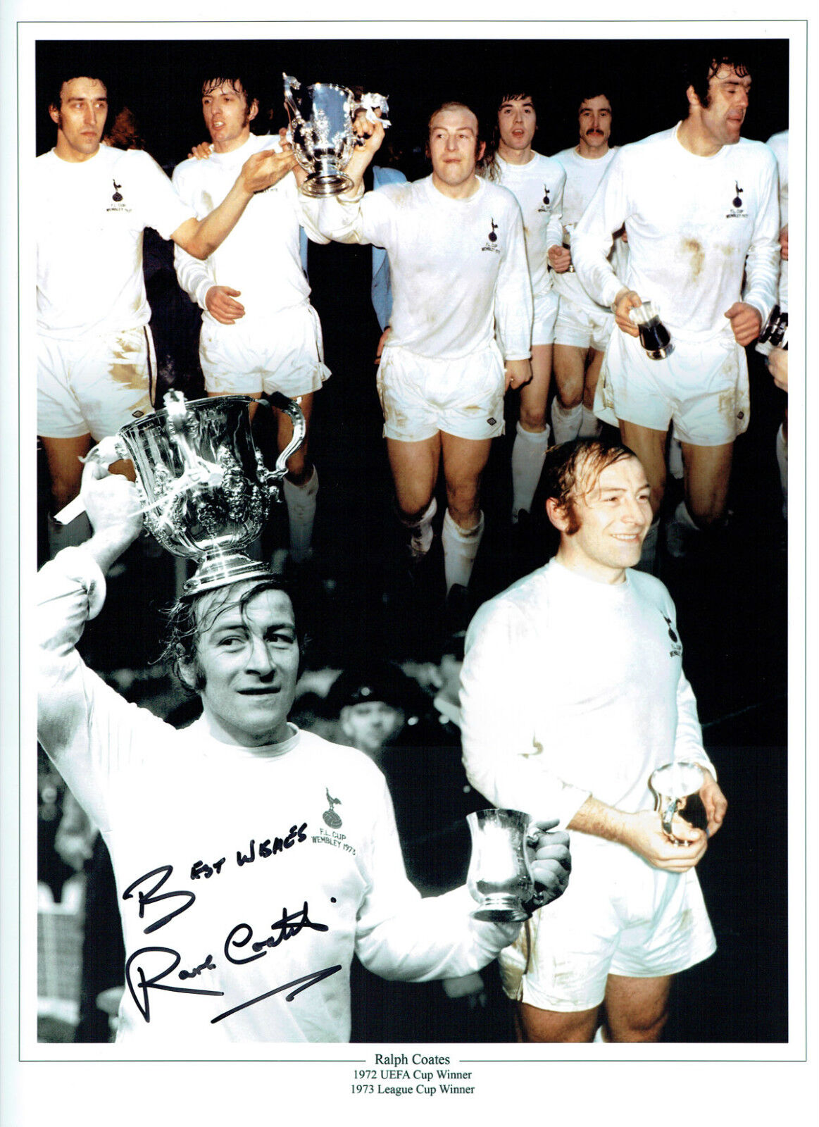 Ralph COATES SIGNED Autograph 16x12 Montage Photo Poster painting AFTAL COA Tottenham Hotspurs