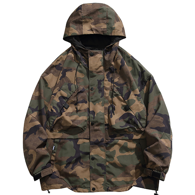 Outdoor Multi-Pocket Casual Hooded Camouflage Jacket