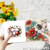 6Pcs Diamond Painting Flowers Butterflies Greeting Card with Envelopes for Beginner Adult Holiday Gifts