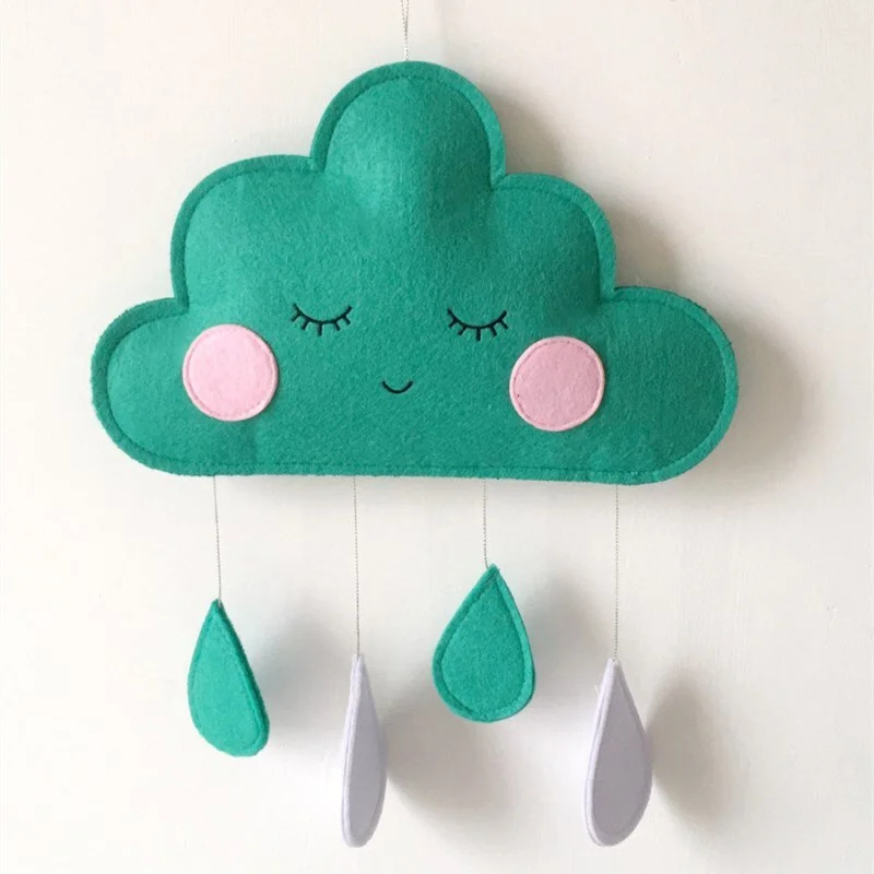 Ins Felt Cloud Raindrop Pendant Wall Hanging Ornaments Nordic Style  Kids Room Decorations Baby Tent Nursery Decor Photo Props