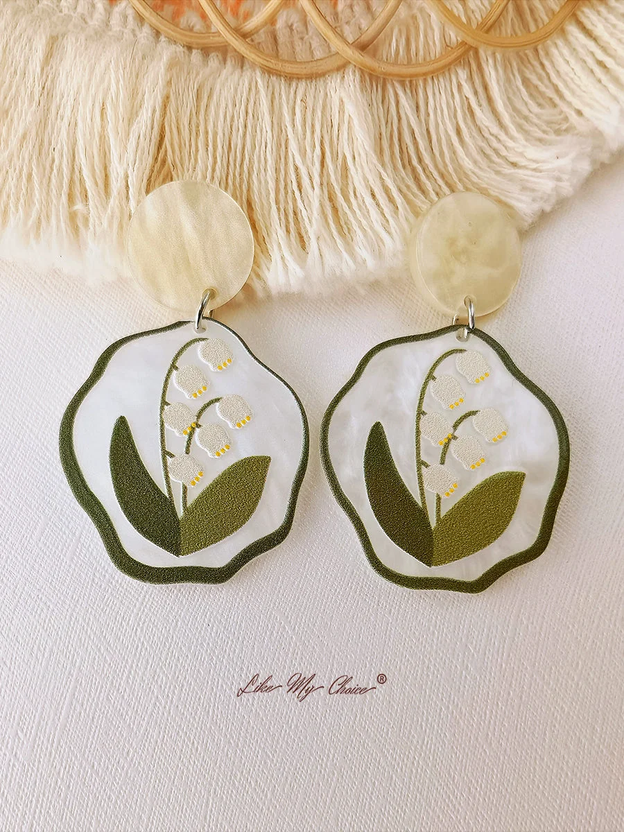 LikeMyChoice® Flower Earrings - Acrylic Lily of the Valley