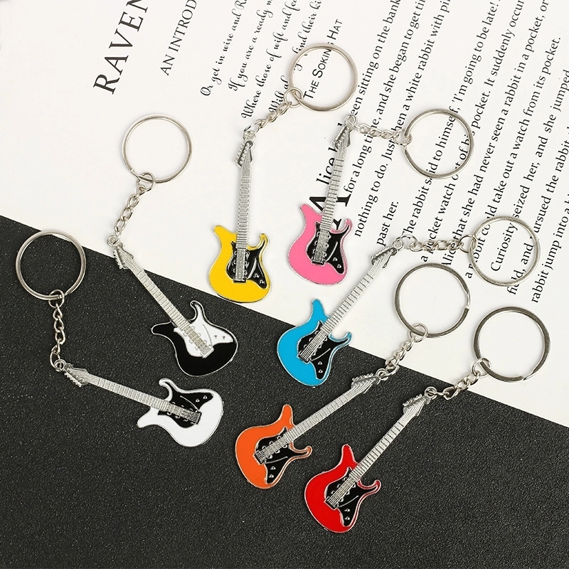Spot Creative Musical Instrument Pendant Gift Bag Pendant Metal Paint Guitar Keychain