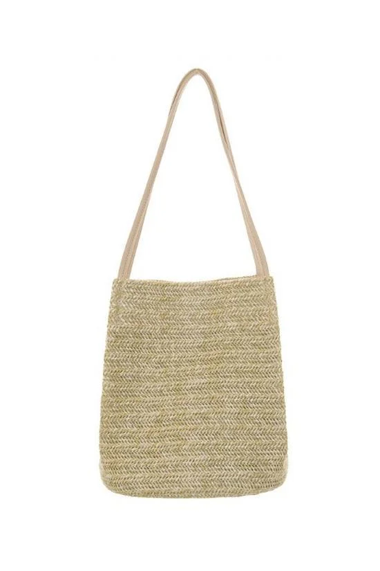 Woven Straw Beach Bag-elleschic