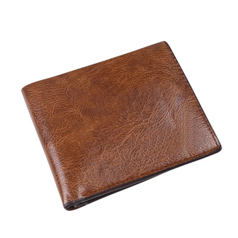 Men’s Solid Color Pu Leather Open Small Wallets Long Wallets
