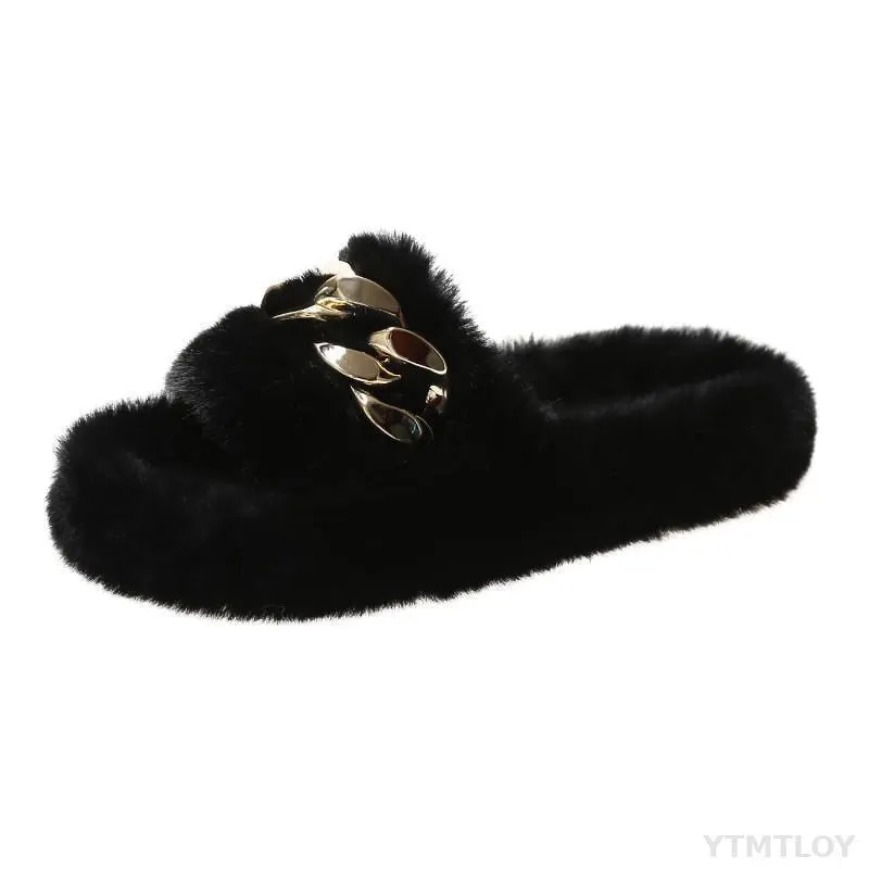 Women's Winter Warm Slippers Cozy Soft Plush Non Slip Flat Comfortable Luxury Indoor Ytmtloy House Shoes Sapatos Mulher