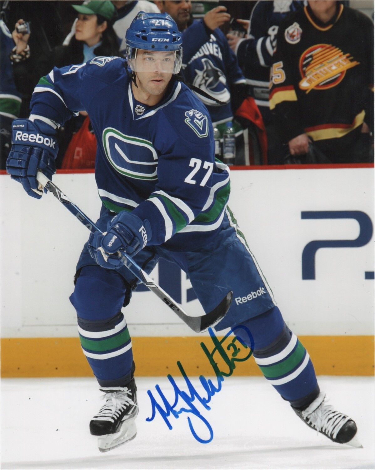 Vancouver Canucks Manny Malholtra Autographed Signed 8x10 NHL Photo Poster painting COA D