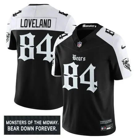 Men's Chicago Bears #84 Colston Loveland Black Alternate 'Gothic Monsters Edition' Vapor F.U.S.E. Limited Jersey