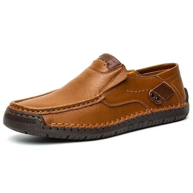 Men's Genuine Leather Comfort Soft Slip-On Casual Loafers