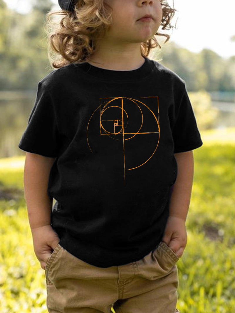 Golden Ratio Fibonacci Printed Kids Short Sleeve T-Shirt