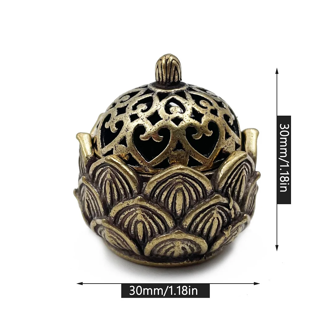 Decorative Incense Burner Copper Incenser Holder Censer Desktop Ornament for Shop Office Home