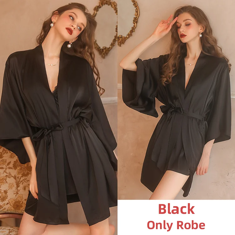Sleepwear Women Set Sexy Robe Night Dress See Through Camisole Lace Pajamas Backless Nightgown Lingerie Sets Sleep Tops Summer