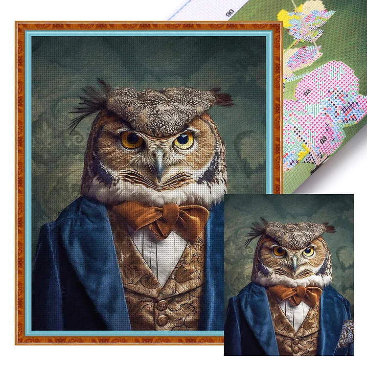『JingLei』Owl In A Dress - 11CT Stamped Cross Stitch(40*50cm)