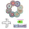 8pcs DIY Anti Slip Mandala Coasters Stackable Creative for Tabletop Protection