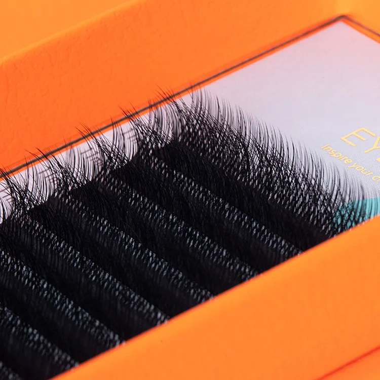 Handmade Easy Fan 5D Fluffy Camellia Lash Extensions 0.05 / 0.07mm 12 Rows Black Volume Lashes