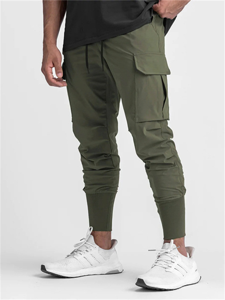 Men's Casual Pants Tide Work Pants Men's Solid Color Small Mouth Quick Drying Sports Pants