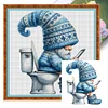 (Multi-Style) Goblin Goes To Toilet-18CT Stamped Cross Stitch 25*25cm/9.84*9.84in