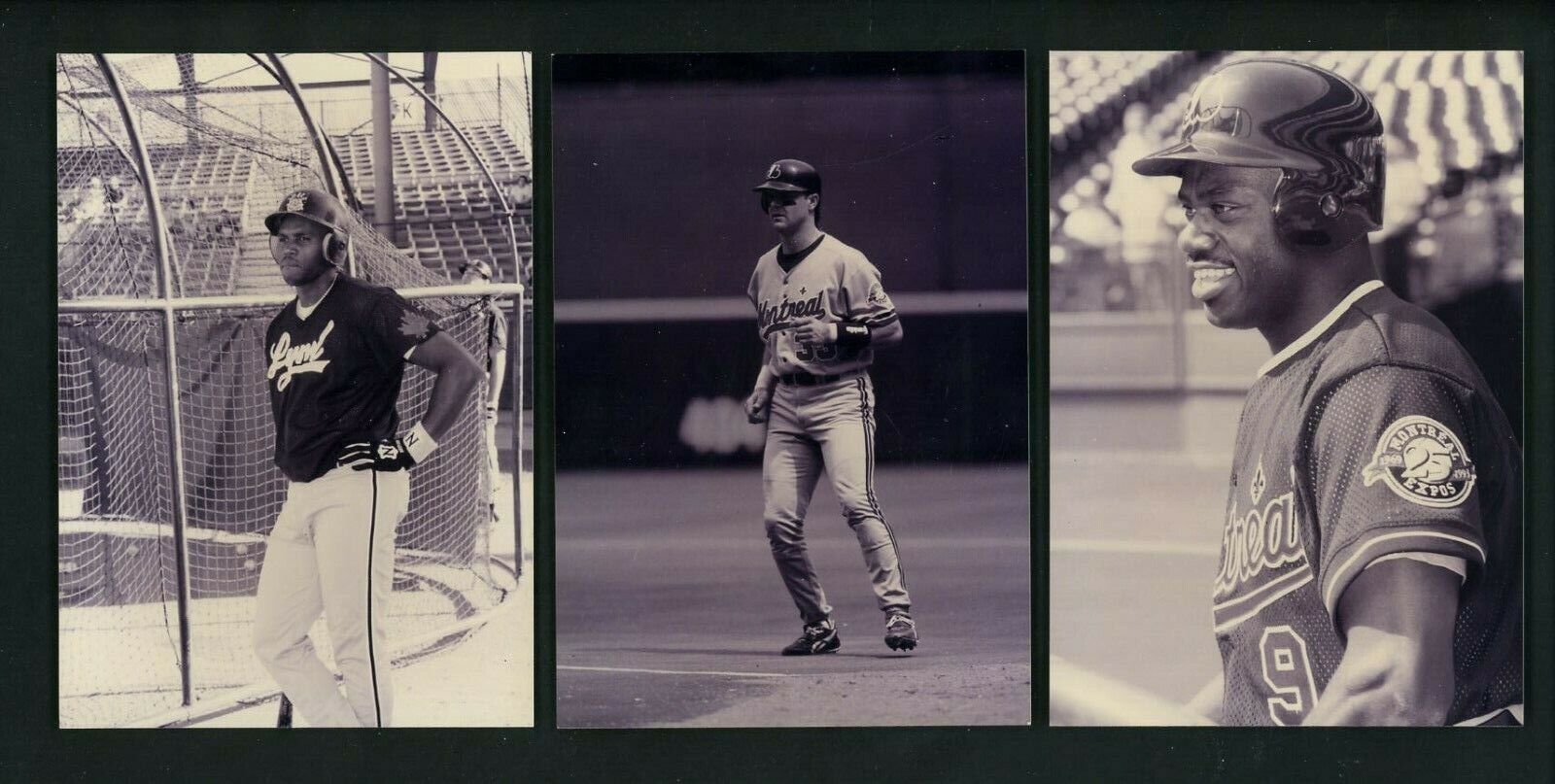 Montreal Expos LOT of THREE c. 1990s Press Original Photo Poster paintings Grissom Larry Walker