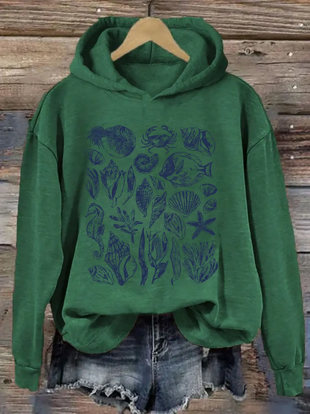 Vintage 90s Tattoo Sea Animal Hoodie