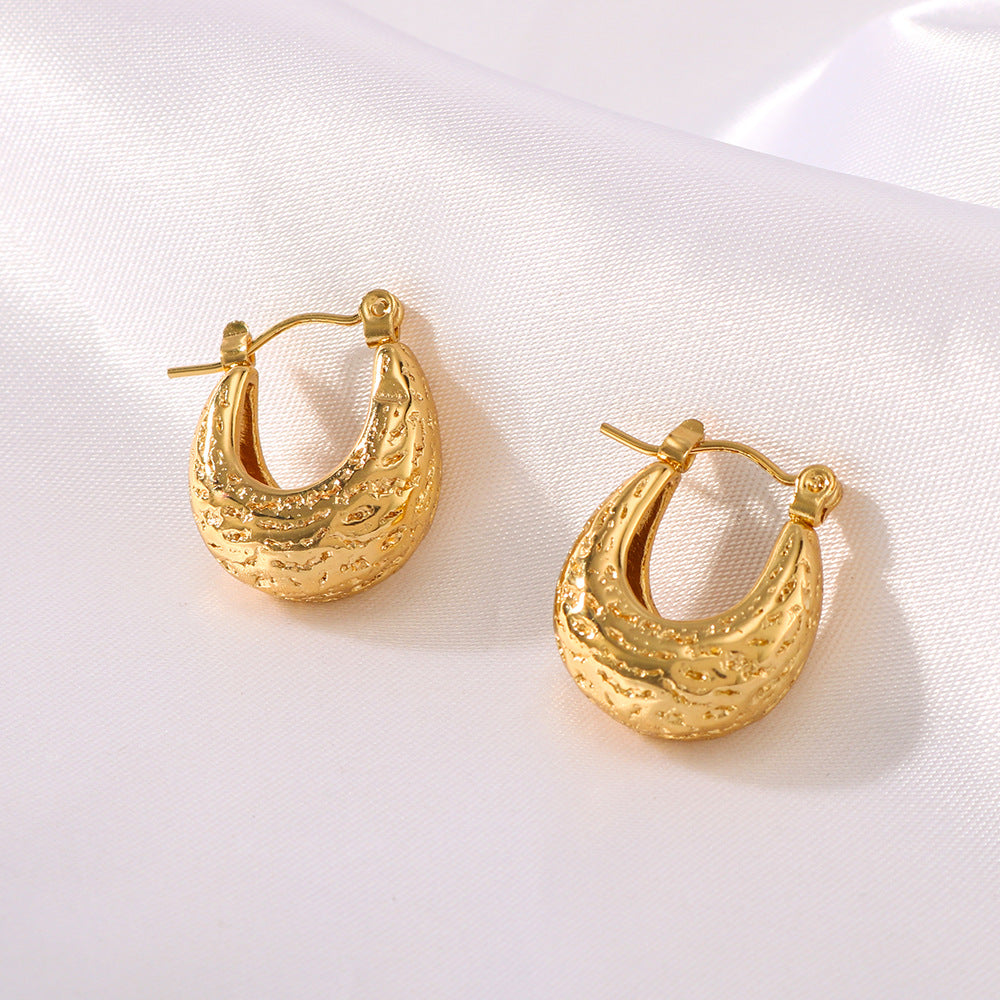 IG Style U-Shape U-Shape Stainless Steel Electroplating Earrings